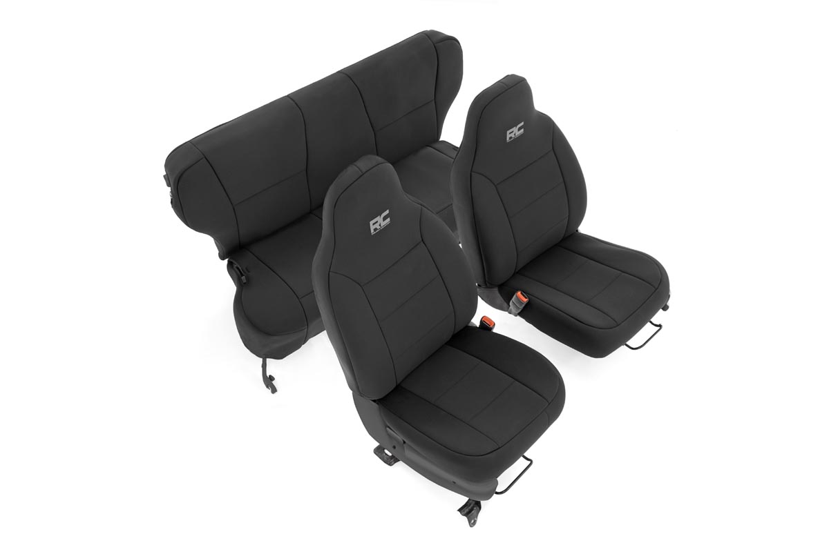 Jeep Cherokee Seat Covers - Front + Rear - Rough Country - Non Detach Headrest - '97-'01